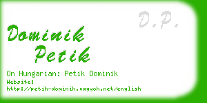 dominik petik business card